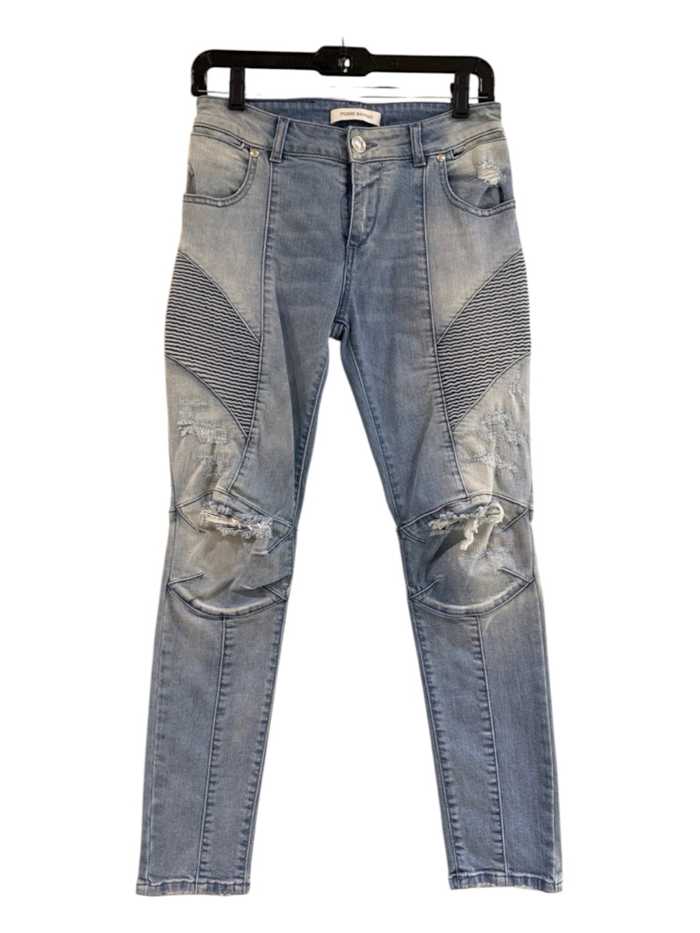 Pierre Balmain Light Blue Distressed Skinny Jeans